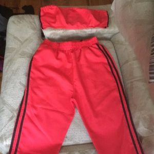 Red pants set